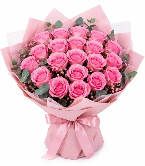 Romantik pembe gül buketi